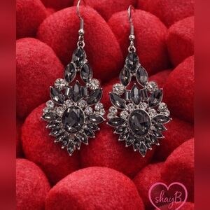 Black and Silver Statement Earrings